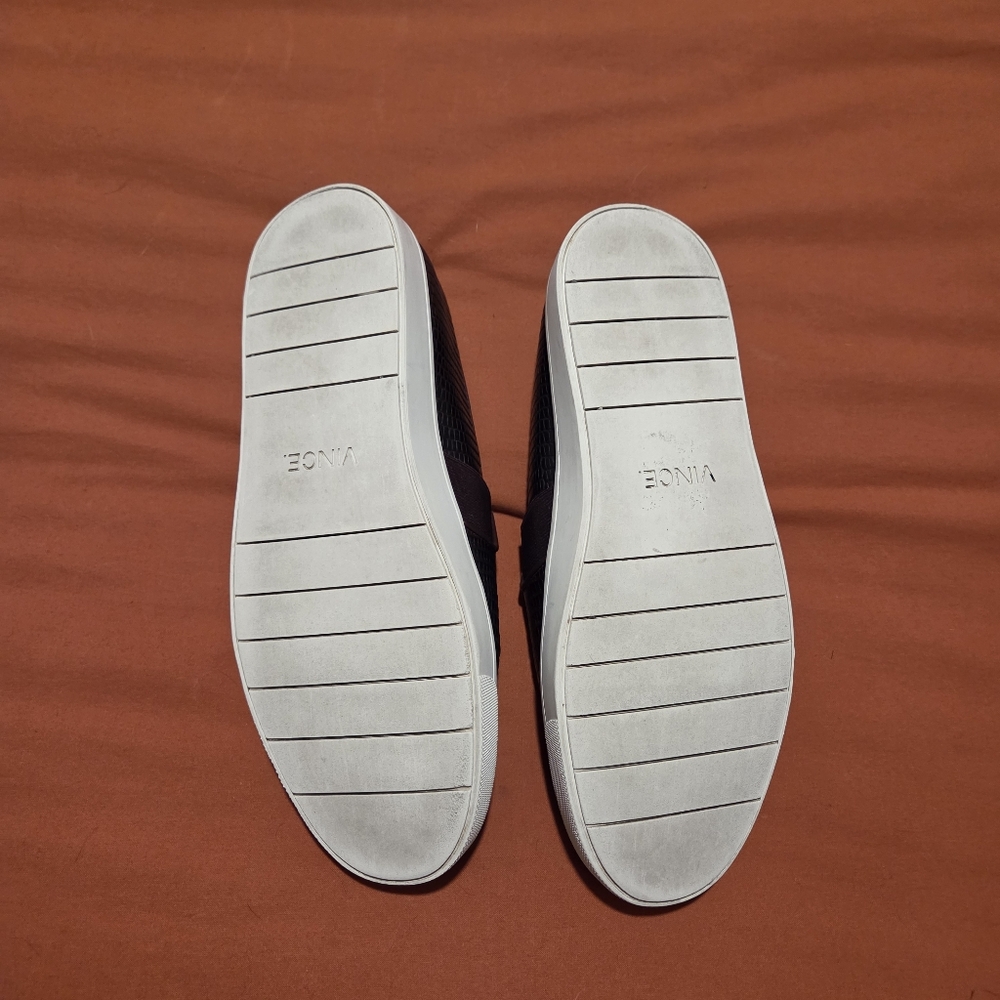 Vince Blair Slip On Leather Sneaker Dark Brown And White Women's 9.5 - Picture 6 of 6